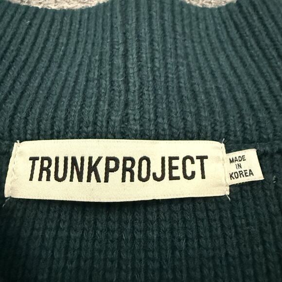 Trunk Project Cardigan Sweater Large Green Wool Jacket Oversized Varsity Classic - Picture 6 of 11